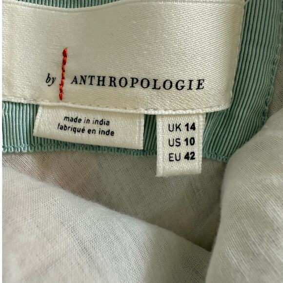 Antropologie Linen Blend Floral Halter Dress, Size 14 - Picture 6 of 8